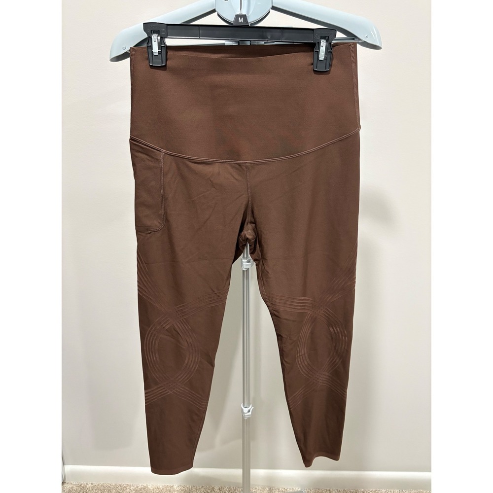 Fanka Body Sculpt Pocket Leggings Chocolate Brown Compression Size L 25"